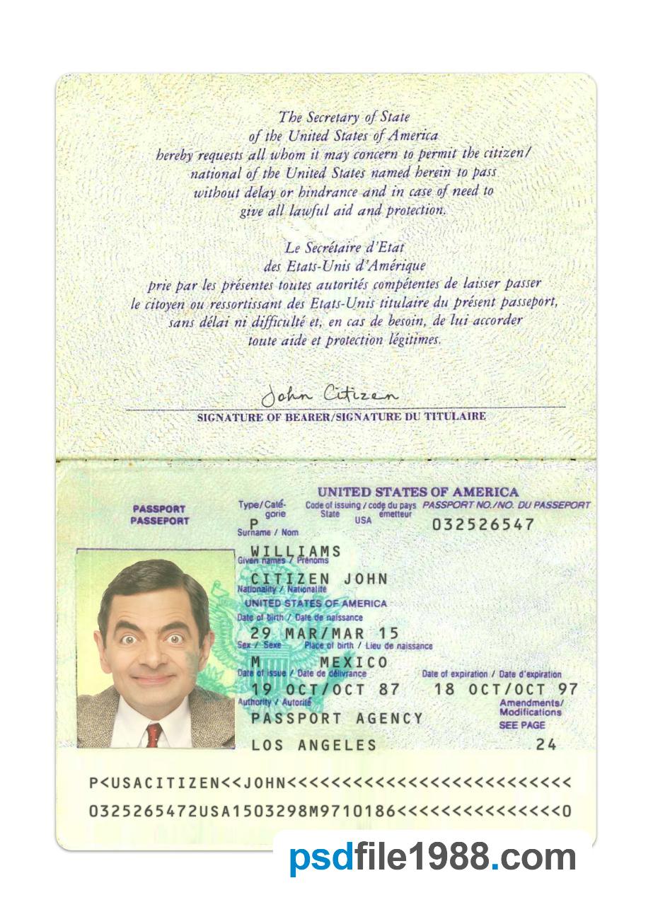 USA Passport 1987-2007
